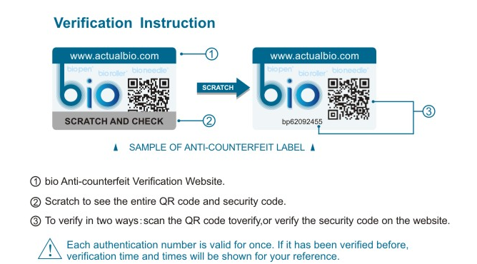 BioPen anti-counterfeit verification guide
